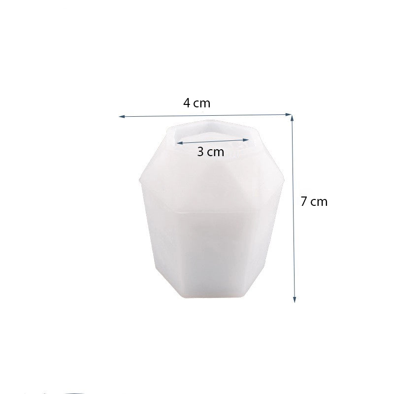 Molde de Silicona para Maceta Hexagonal Facetada