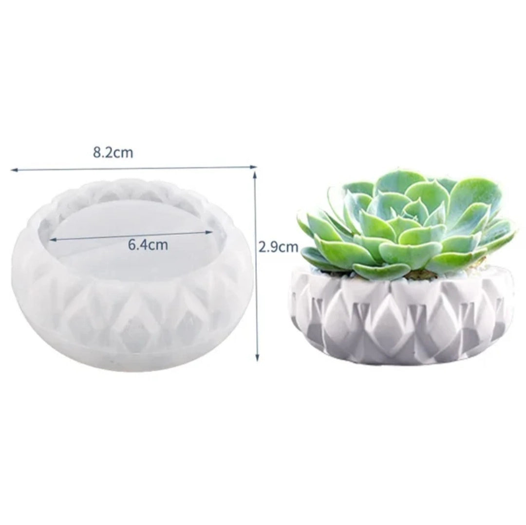 Molde de Silicona para Macetas de Suculentas Diseño Diamantado